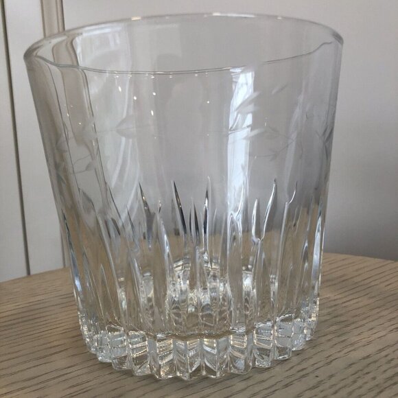 Princess House Ice Bucket Heritage Lead Crystal Etched Flowers 8 Cups Retired - Picture 1 of 3